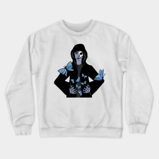 Witch with blue butterflies Crewneck Sweatshirt